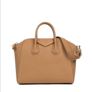 100% Genuine Leather Light Beige Givenchy Antigona